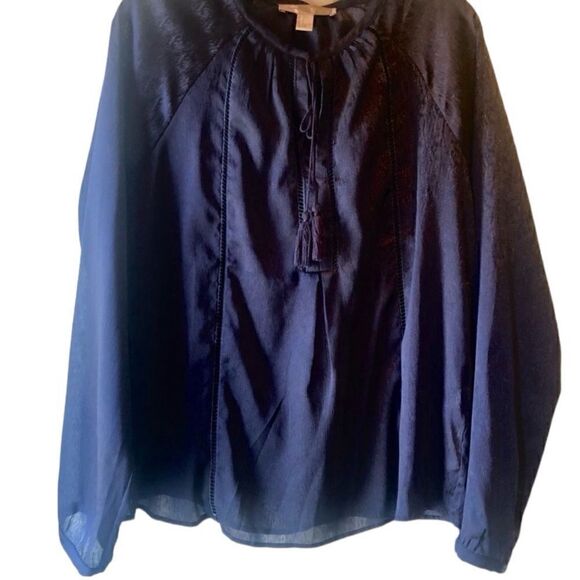 NWT Old Navy round neck Tunic self-tie 100% polyester long sleeves size L - Picture 1 of 6